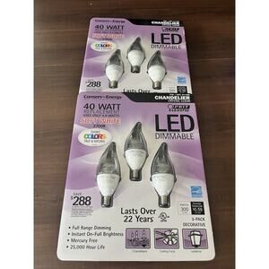 Feit LED Clear CFC Chandelier Bulb Full Range Dimmable 2700k Soft White 6 Total